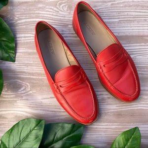 J. Crew Ryan Penny Loafer Leather Red Shoes #H8200